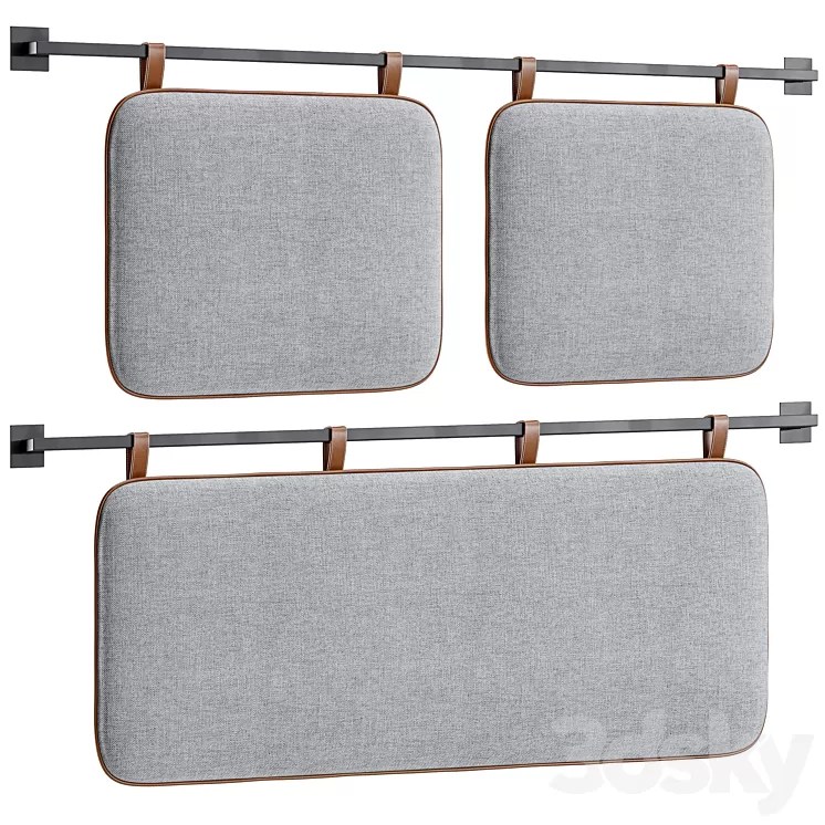 Hanging Pillow Headboard Set 4 3D Model 3DSKY Decor Helper