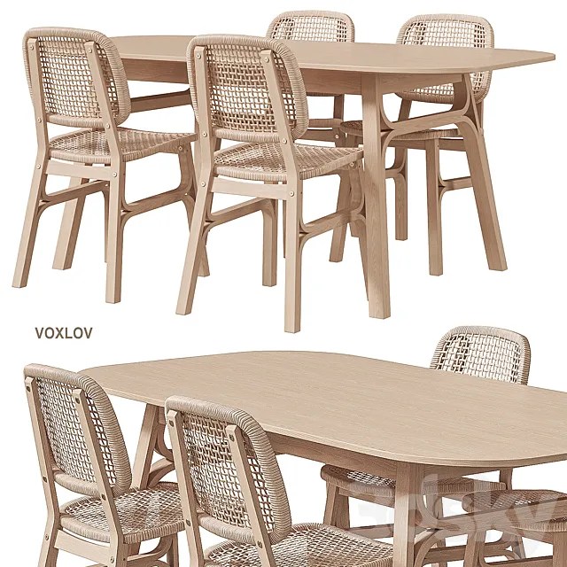 IKEA VOXLÖV Dining table and chair 3DModel 3DSKY Decor Helper