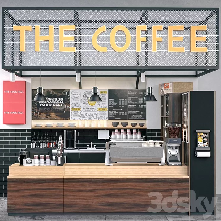 JC Coffee Shop 6 3D Model 3DSKY Decor Helper