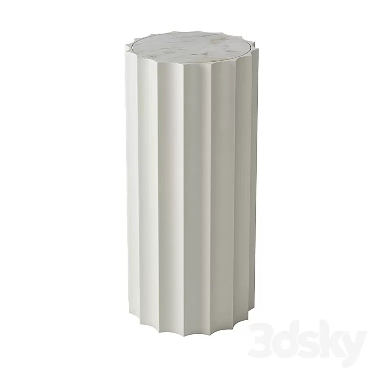 [3DSKY] Travertine Cane End Table (Crate And Barrel) 3D Model