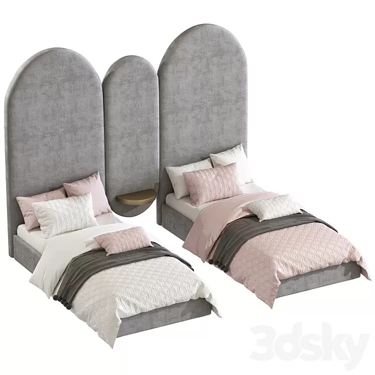 Modern style bed 250 3D Model 3DSKY Decor Helper