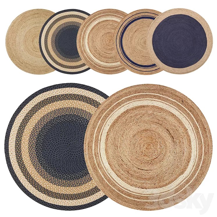Round jute rug 3D Model 3DSKY Decor Helper