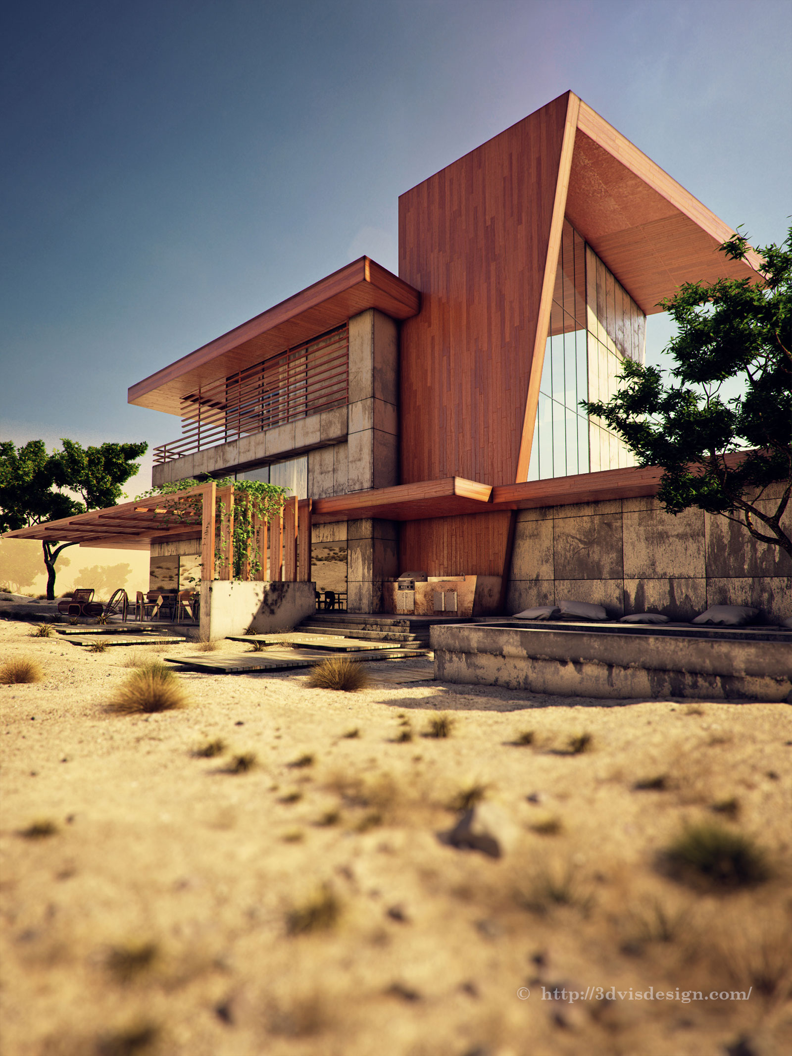 Architectural rendering exterior / Desert Rose project
