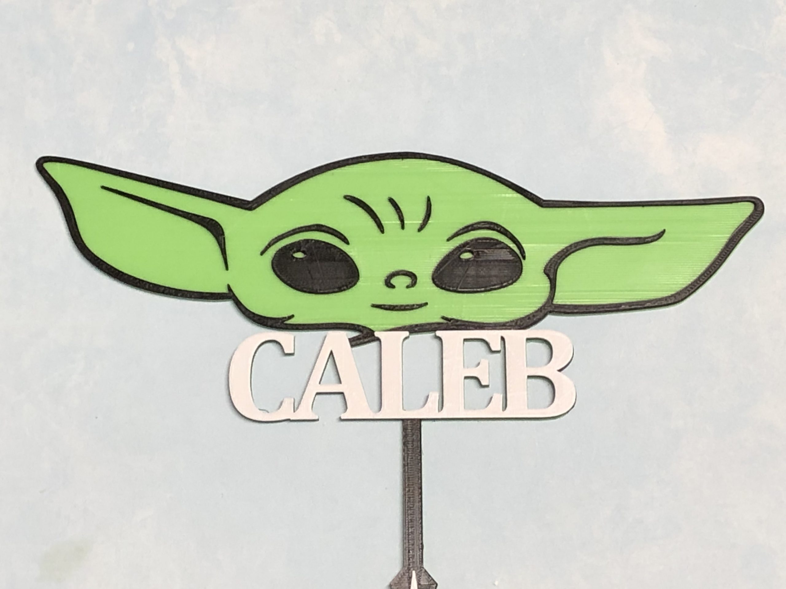 Baby Yoda Star Wars Personalized Birthday Cake Topper 3D Wade Creations