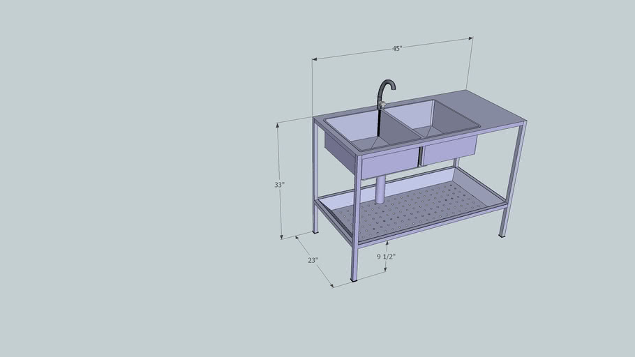 Stainless Steel Basin Rack 3D Warehouse