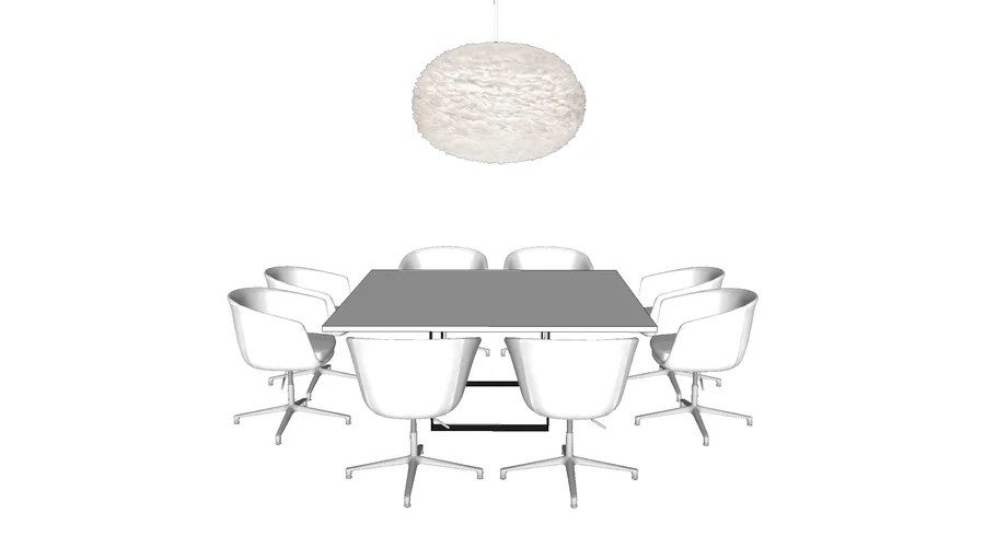 Meeting Room Meeting Table & 8 Seats 3D Warehouse
