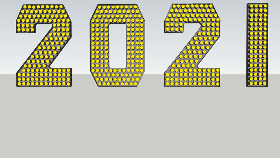 Times Square '2021' Numeral 3D Warehouse