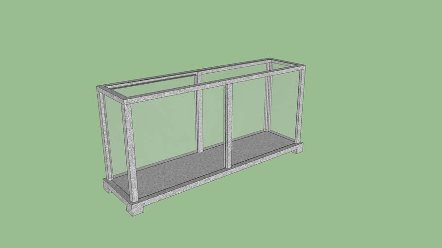 Brushed Aluminum and Glass Display Case Console Table 3D Warehouse