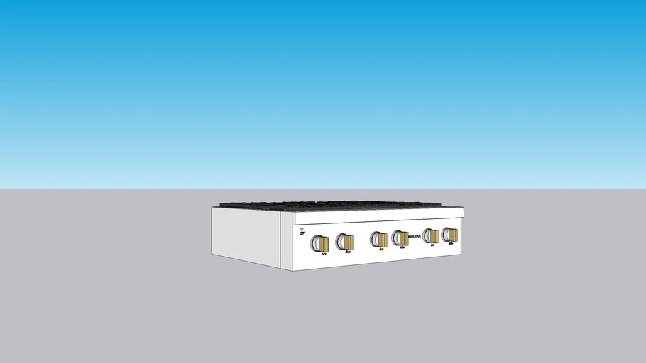36' Professional Gas Rangetop with 6 Burners 3D Warehouse