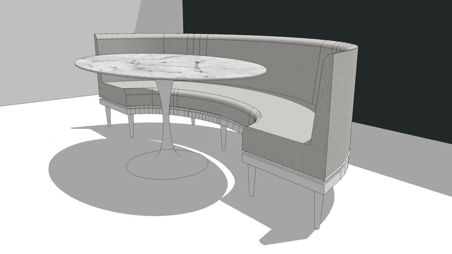 Tulip table + banquette 3D Warehouse
