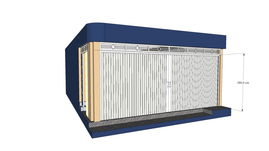 Folding gate Pintu Harmonika 3D Warehouse