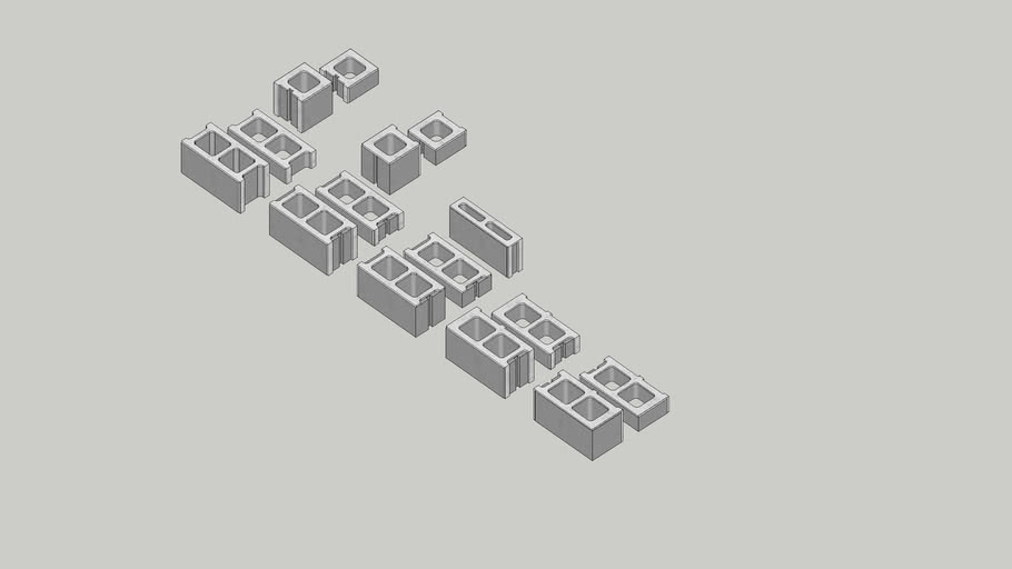 Concrete Block Set 3D Warehouse