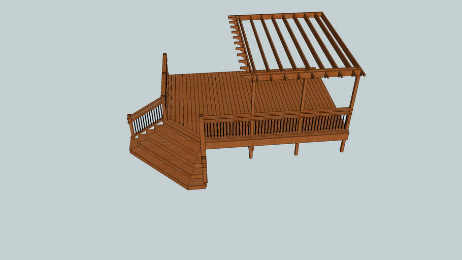14 x 16 deck with trellis 3D Warehouse