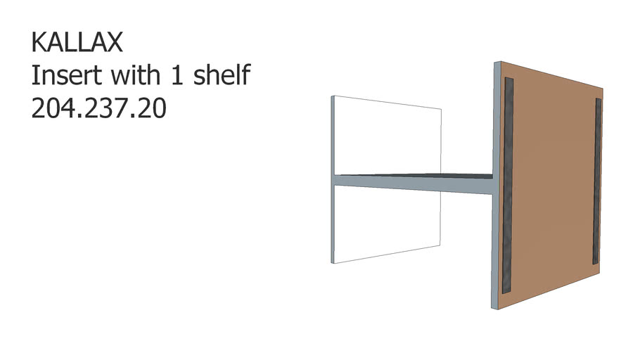 KALLAX Insert with 1 shelf, white, 33x33 cm 3D Warehouse