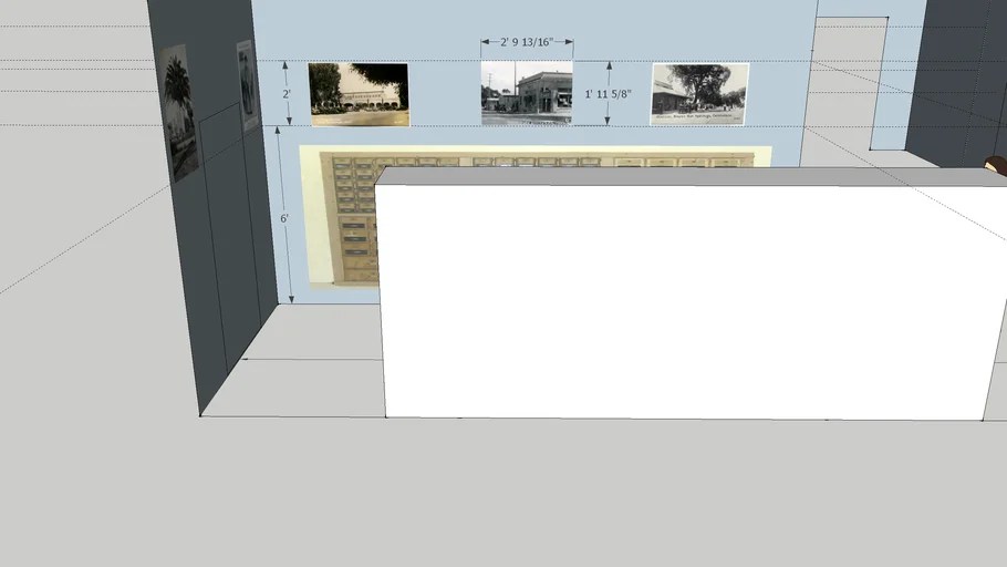 Boyes Hot Springs Post Office Historic Photo Display 3D Warehouse