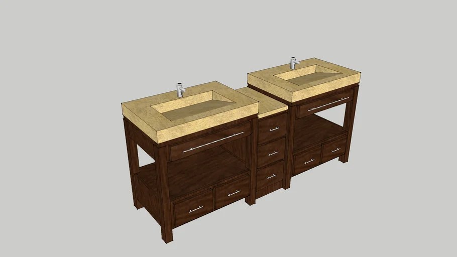 Doublesink vanity 3D Warehouse