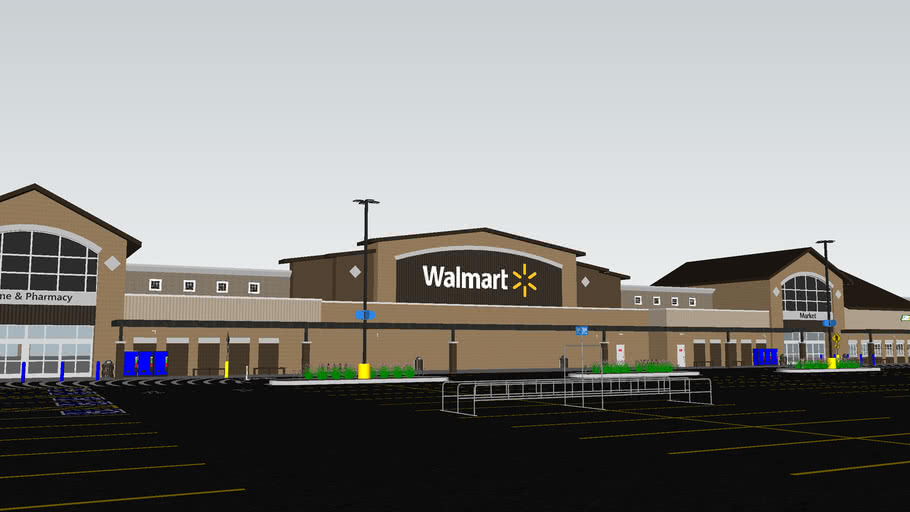 Renovated Walmart Supercenter Full Detailed Exterior 3D Warehouse