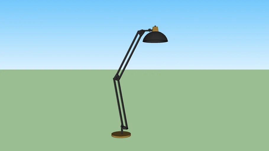 Black Gold Mid Century Floor Lamp 3D Warehouse