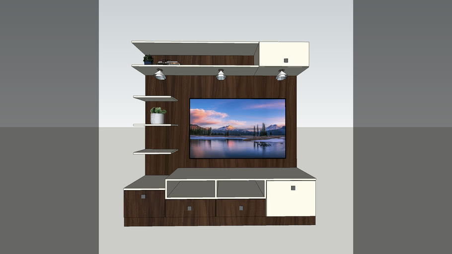 tv unit design 3D Warehouse