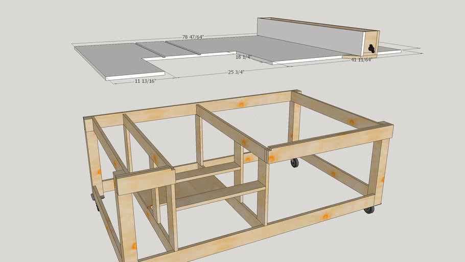 Ryobi table saw extension modified 3D Warehouse