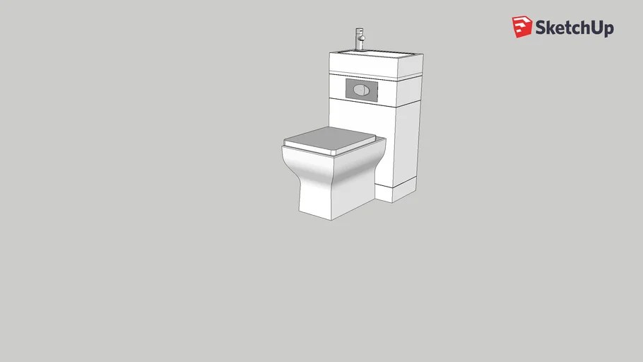Combined TwoInOne Wash Basin & Toilet 500mm x 300mm 3D Warehouse