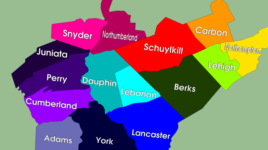 Pennsylvania Dutch Country Map Pennsylvania Dutch/Amish Country County Map 3D Warehouse