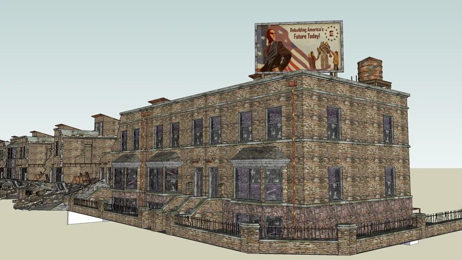 fallout row of houses | 3D Warehouse