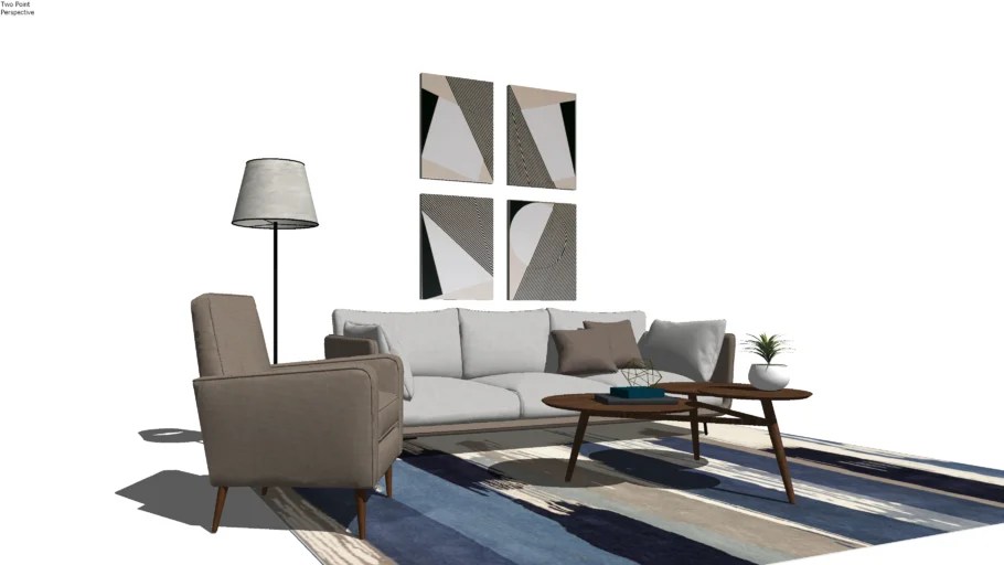 Luxury Nordic SOFA Living room](2).skp 3D Warehouse