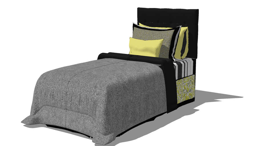 Fancy Twin Bed 3D Warehouse