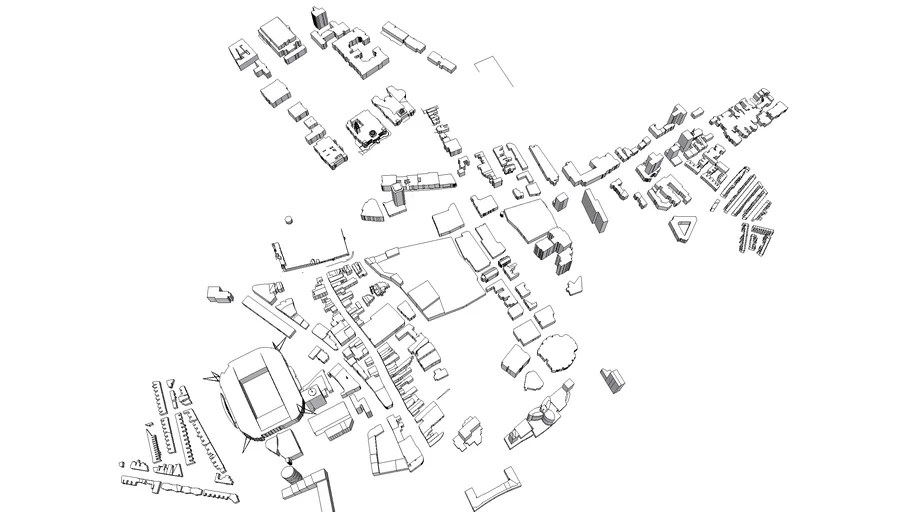 Cardiff City centre 3D Warehouse