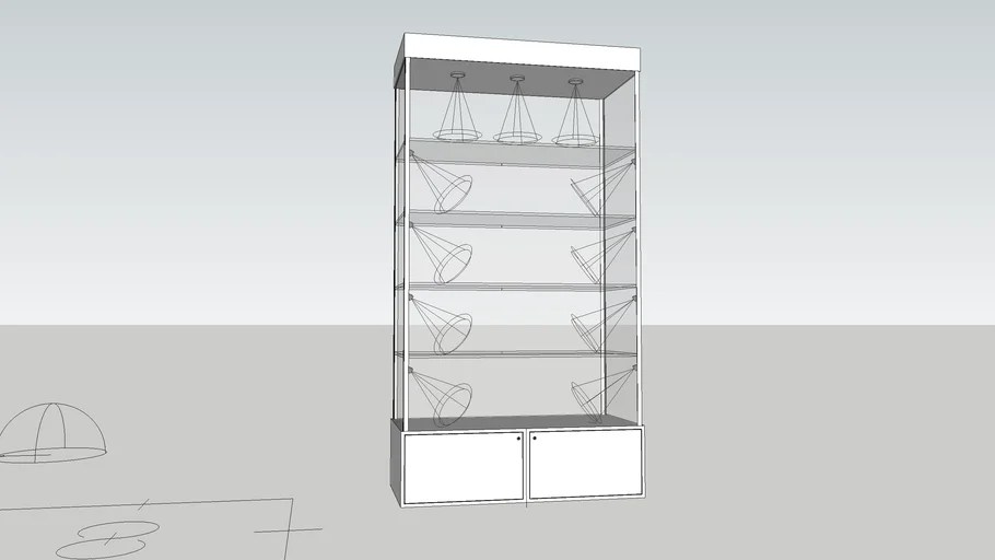 Display Case Trophy Case Exhibit Display (VRAY materials & lighting