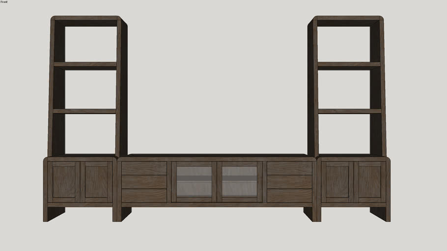 Open Shelf with TV Unit.skp 3D Warehouse