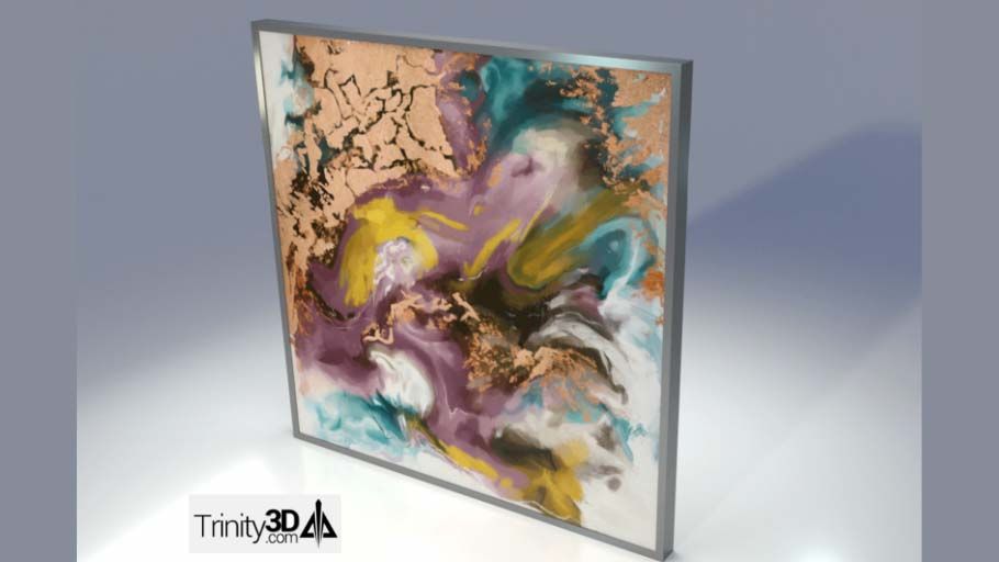 Gold Abstract Painting 3D Warehouse