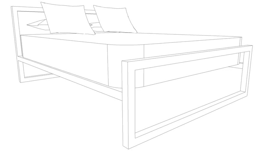 room and board architecture bed queen 3D Warehouse