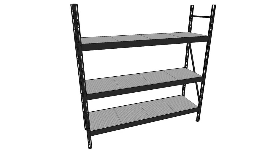 Husky 90 x 90 x 24 Steel Shelving Unit 3D Warehouse