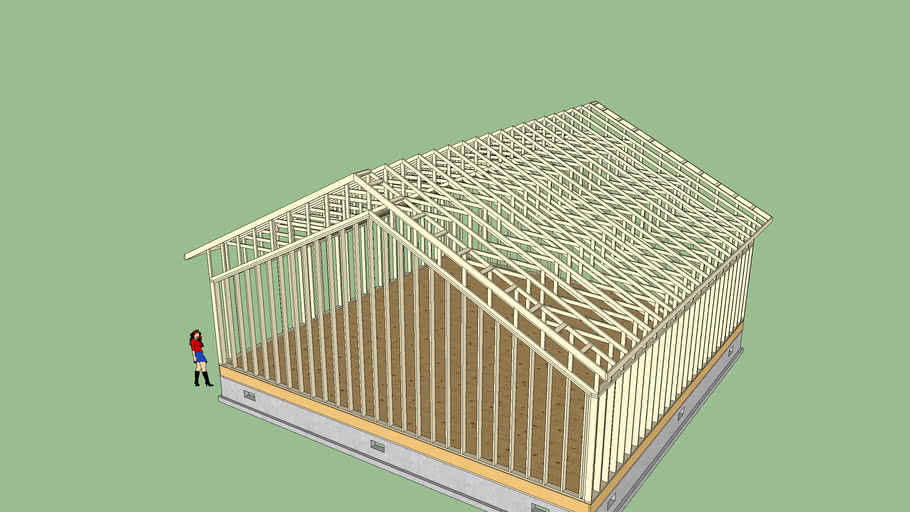 Parallel Chord Truss Roof (Vaulted) 3D Warehouse
