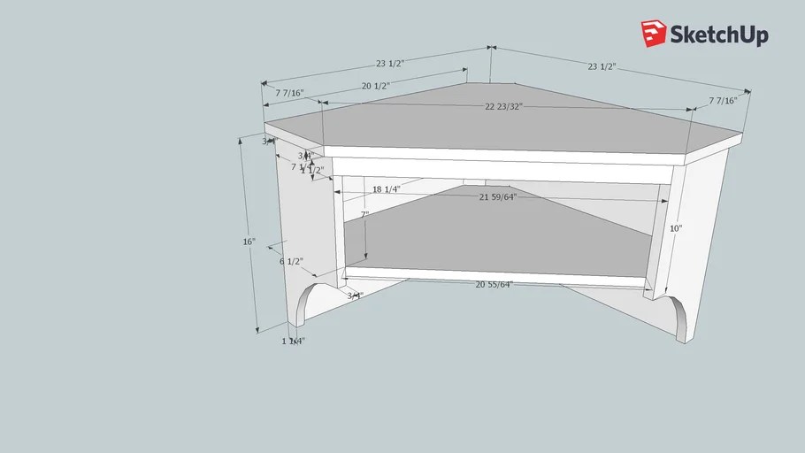 Corner shelf with dimensions 3D Warehouse