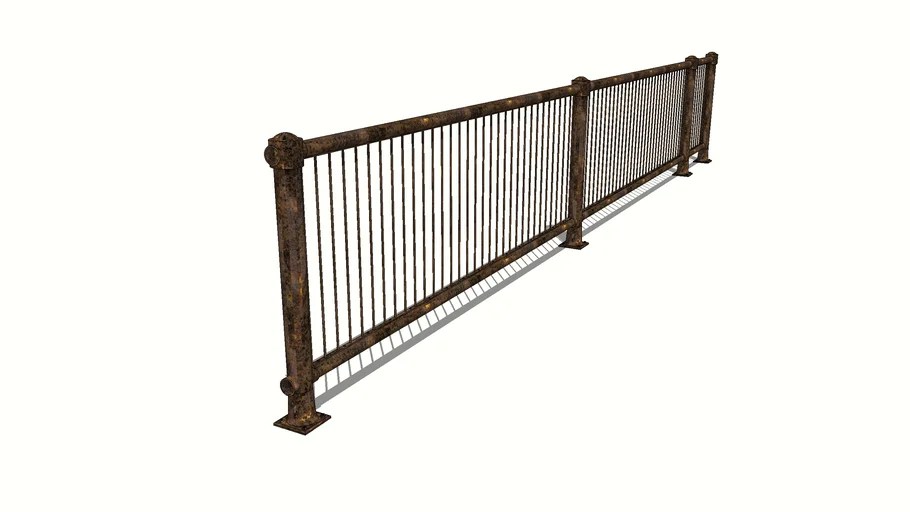 Rusted Metal Railing Assembly 3D Warehouse