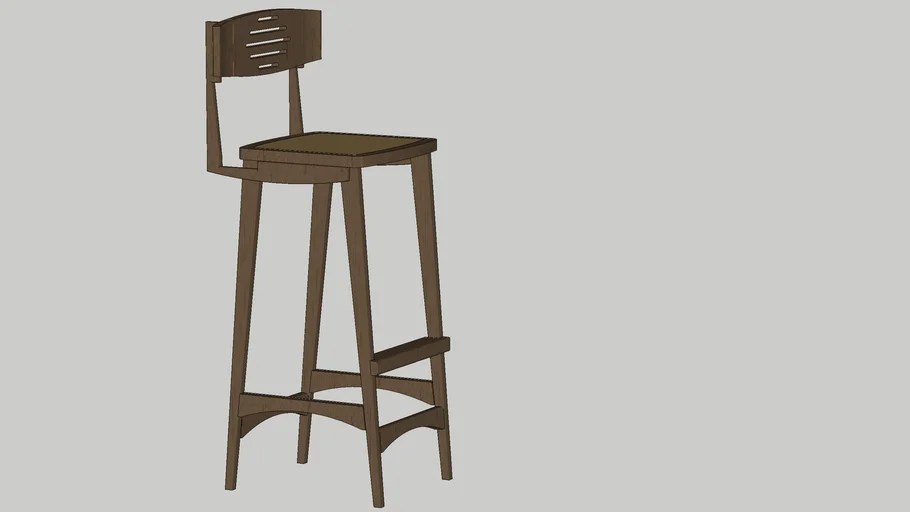 Wooden Bar Chair 3D Warehouse