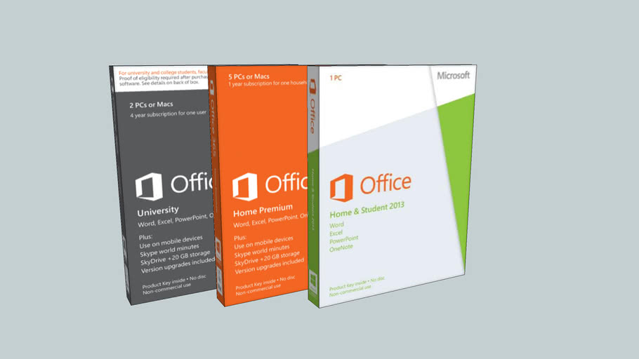 PAQUETE DE MICROSOFT OFFICE 365 3D Warehouse