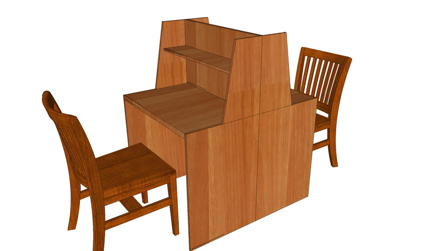study table 2 persons 3D Warehouse