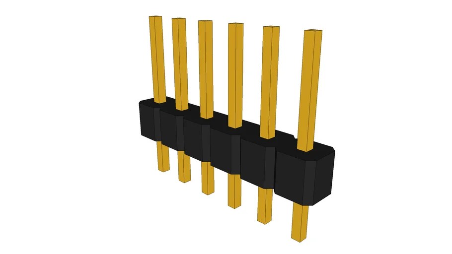 1 X 6 Pin Header 2.54 Pitch 3D Warehouse