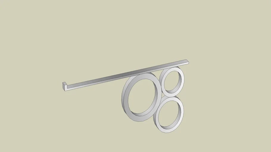 West Elm Circle Bracket Shelf 3D Warehouse