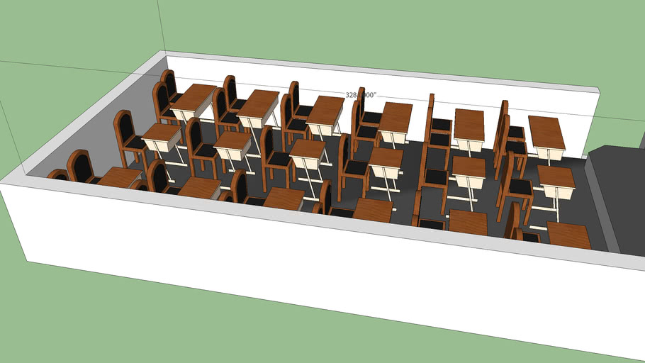 Classroom,desk,bench 3D Warehouse