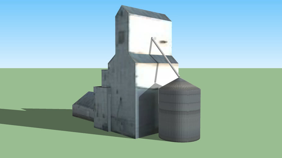 Grain Elevator with Bin, Near South Street and E 3rd, Pella, Iowa 3D