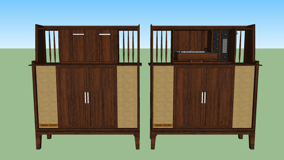 Vintage Mid Century General Electric Upright Console Stereo 3D Warehouse