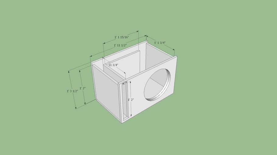 2 Cubic foot Subwoofer box 3D Warehouse