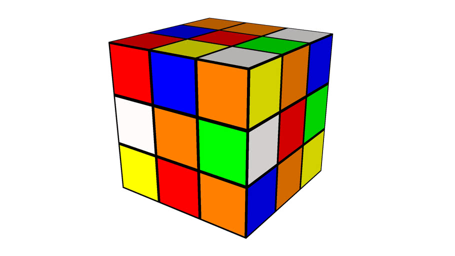 Rubik's Cube Unsolved 3D Warehouse