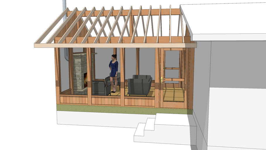 16' x 14' Screened in Porch 3D Warehouse