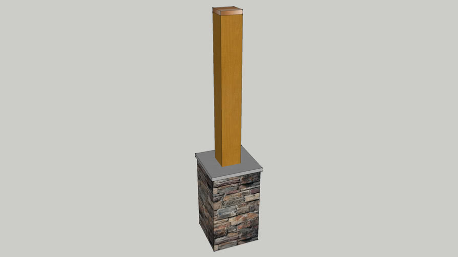8'x8'x8' Cedar post W/ Copper cap 3D Warehouse